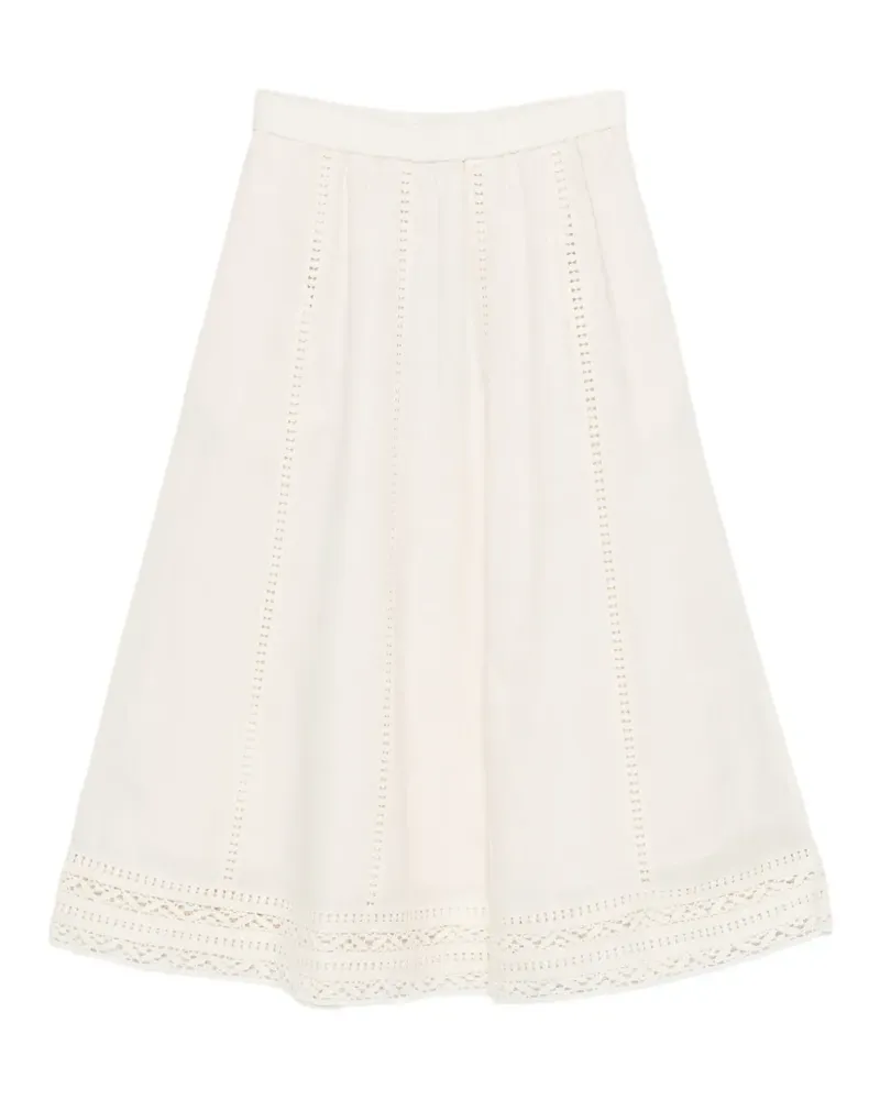 Max Mara lace-trim midi kirt - Nude Nude