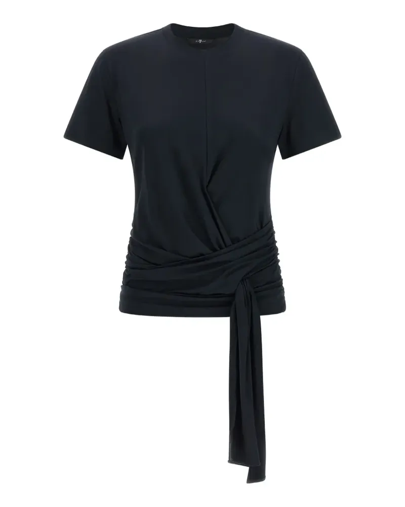 7 for all mankind twisted ruched T-shirt - Schwarz Schwarz