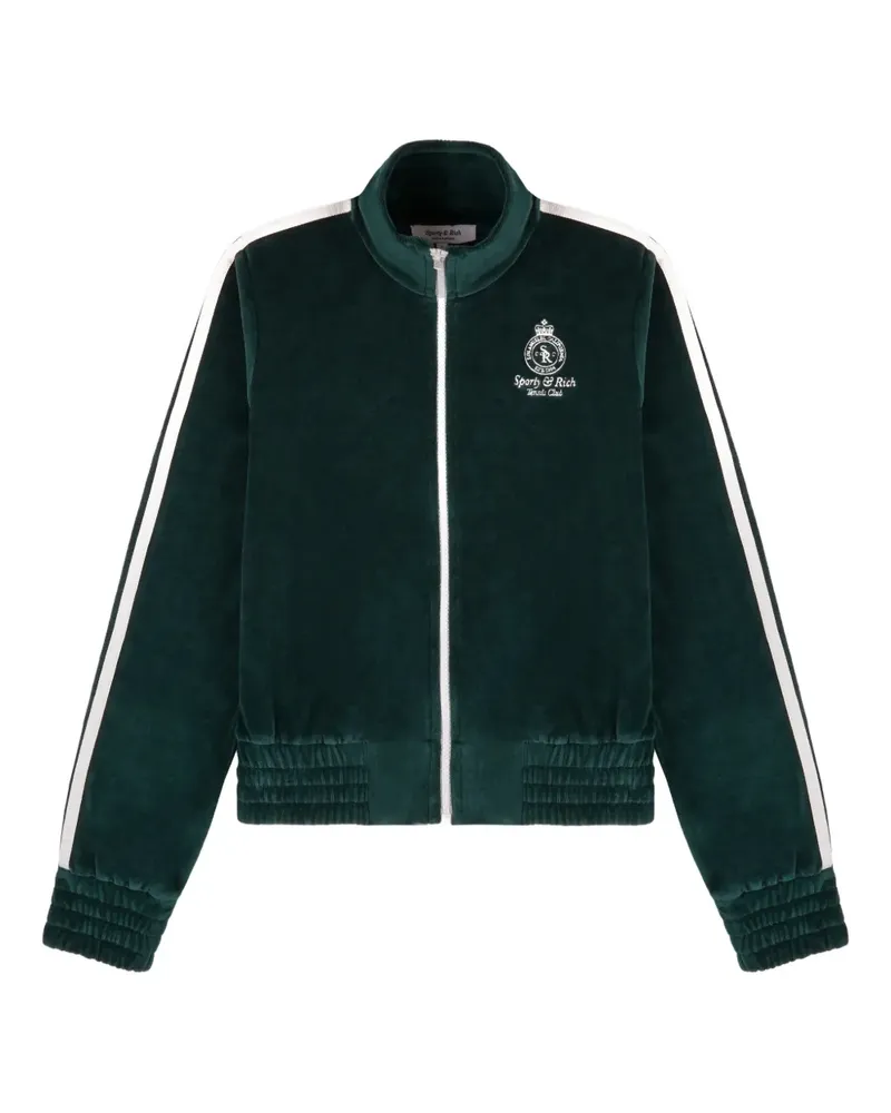 SPORTY & RICH zip-up striped sweater - Grün Grün