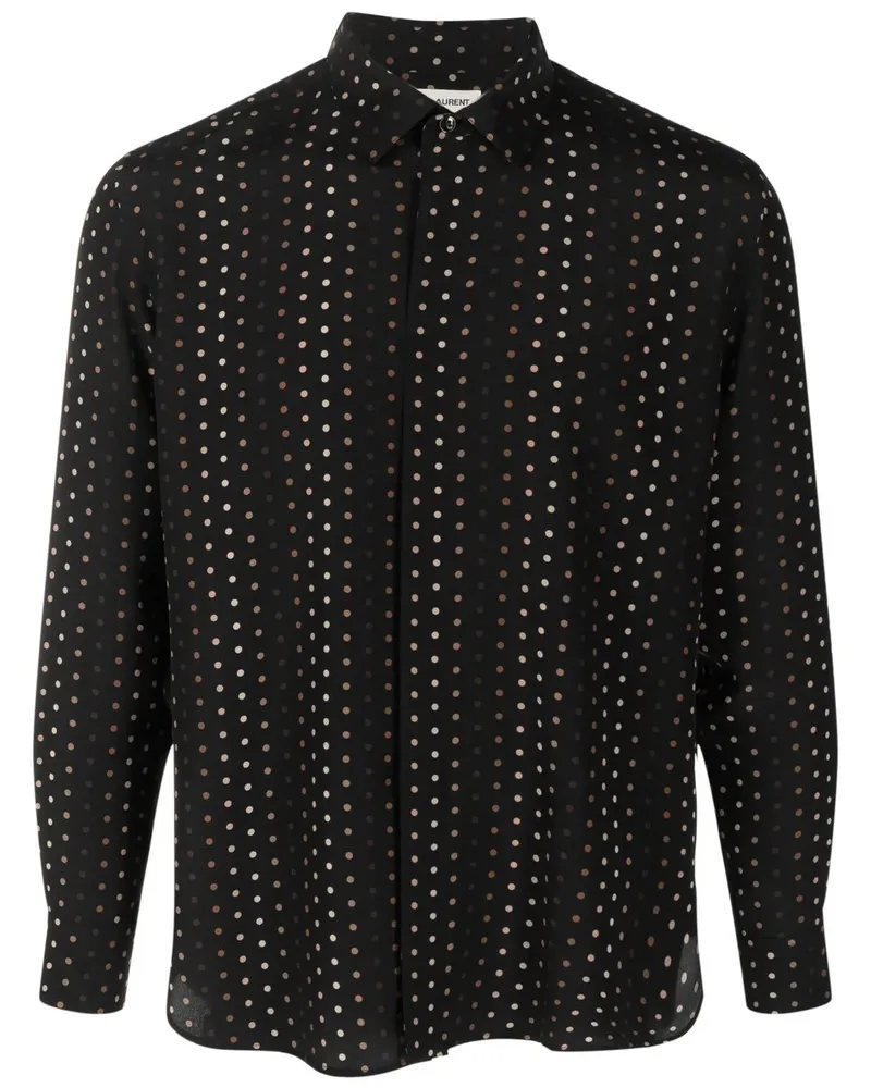 Saint Laurent Hemd mit Polka Dots - Schwarz Schwarz