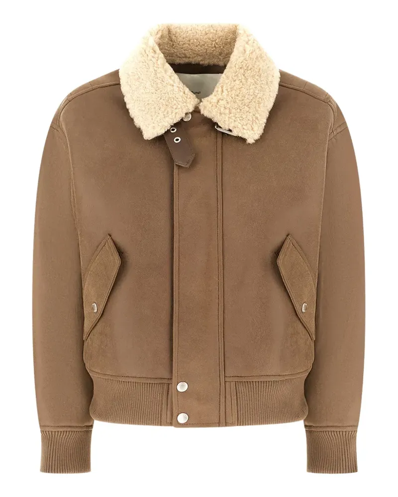 Dunst Volume Aviator Jacke aus Faux-Leder - Braun Braun