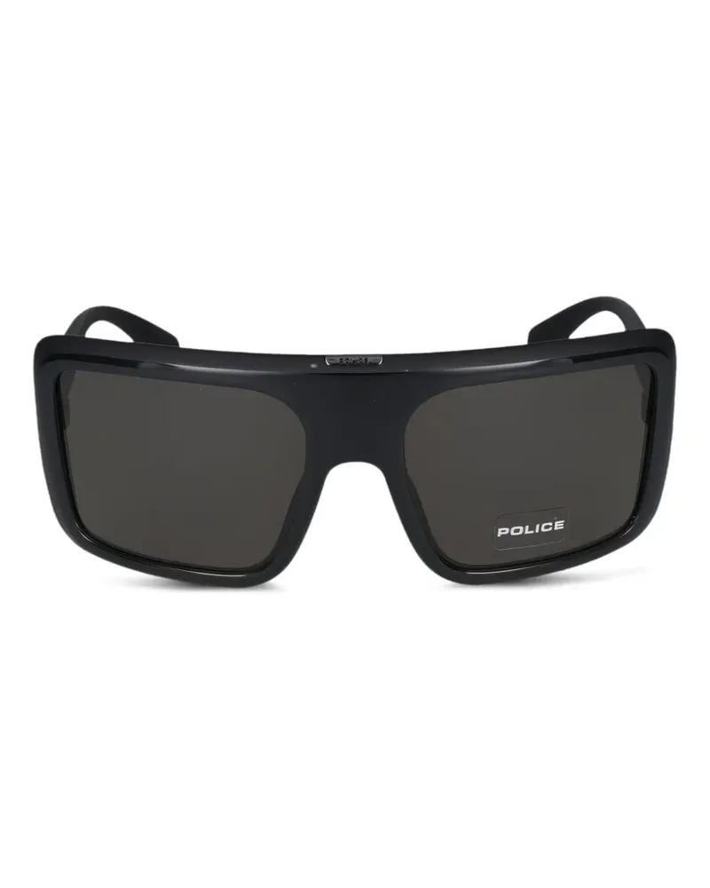 Police oversized geometric-frame sunglasses - Schwarz Schwarz
