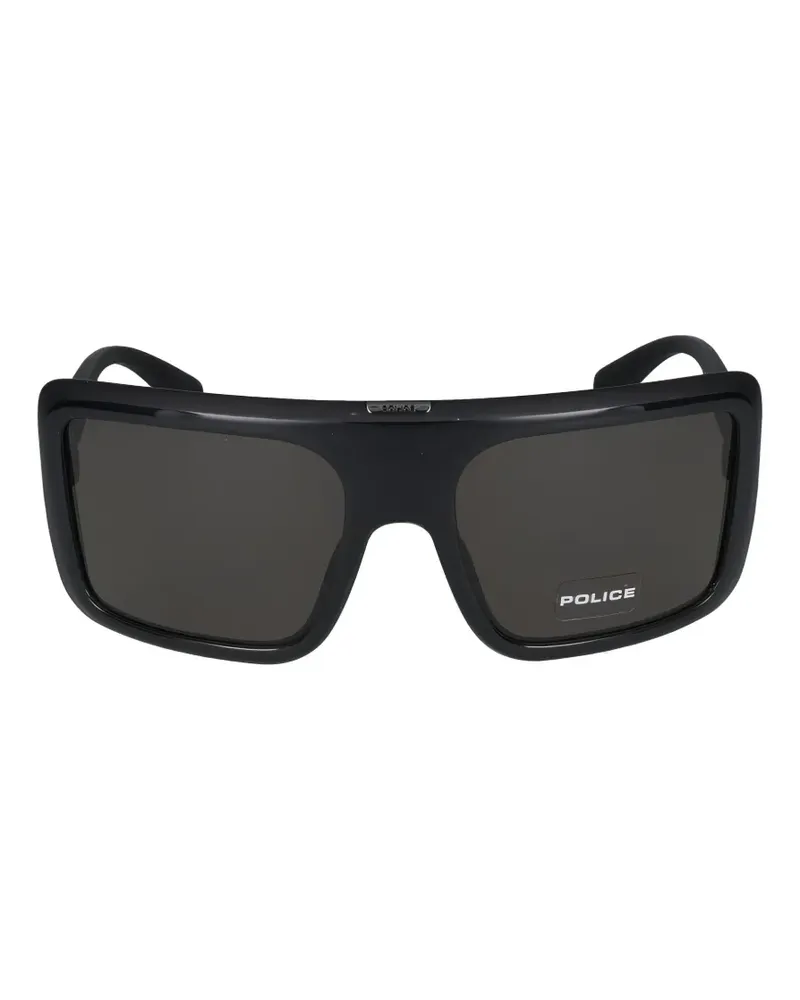 Police oversized geometric-frame sunglasses - Schwarz Schwarz
