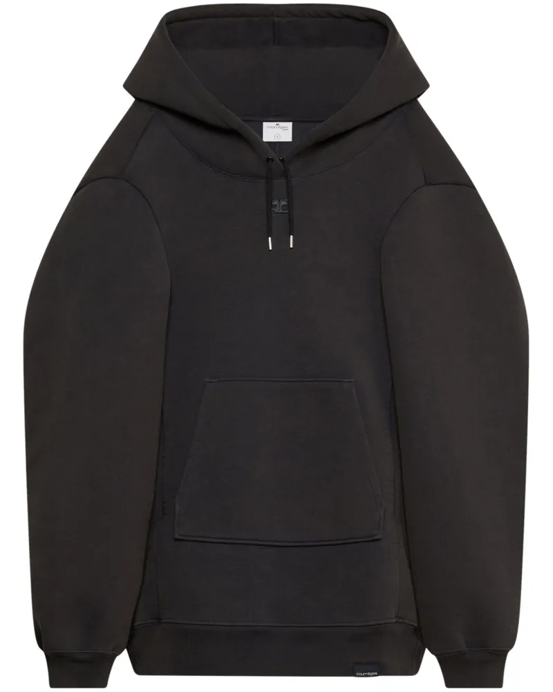 Courrèges Kleid mit Logo-Stickerei - Schwarz Schwarz