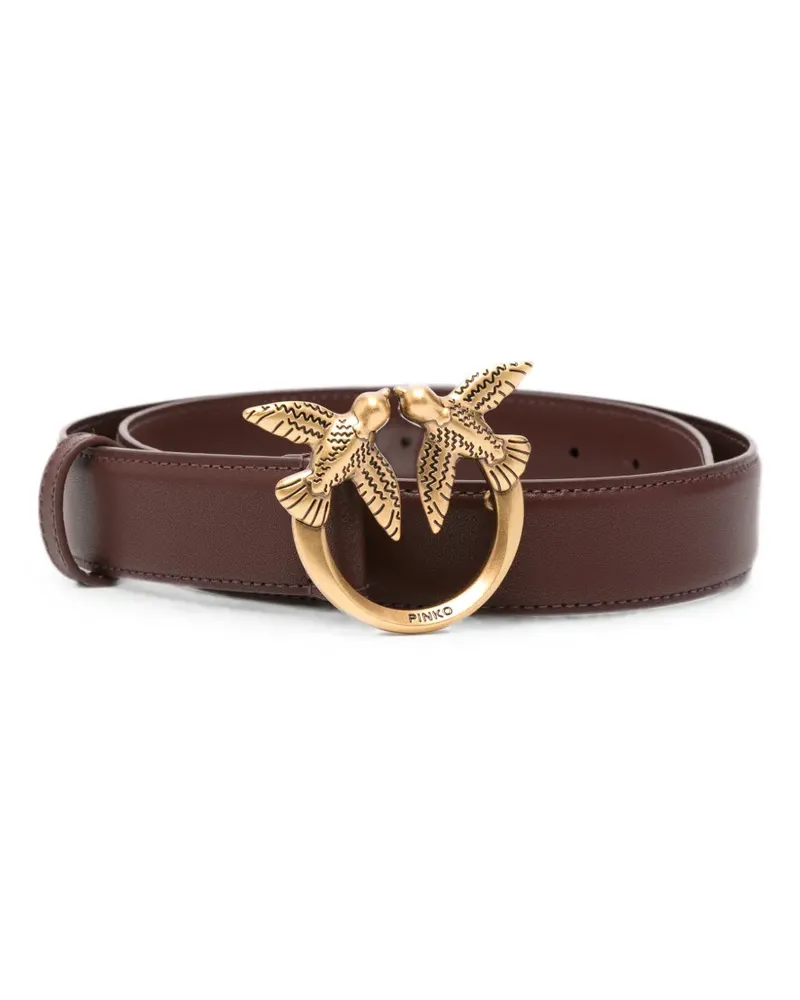 Pinko Love Birds leather belt - Braun Braun