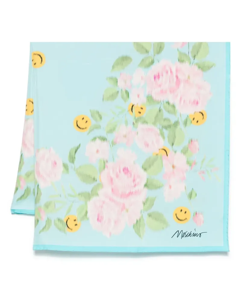 Moschino Schal aus Seide - Blau Blau