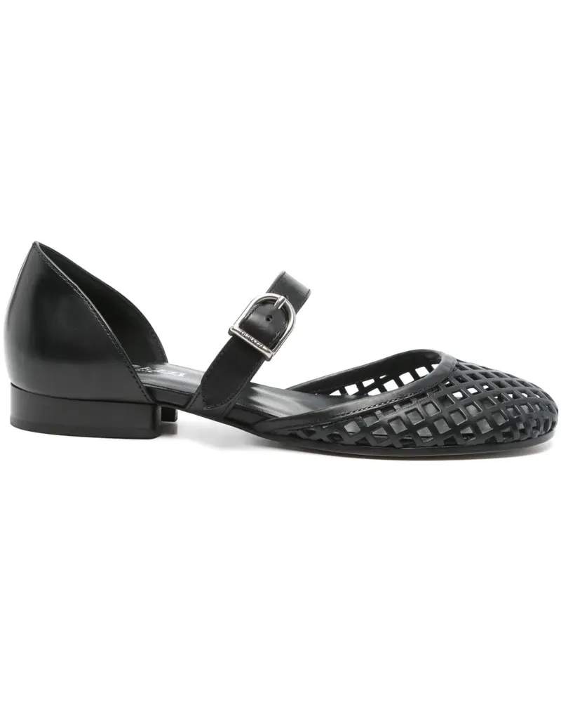 Durazzi Milano Ballerinas mit Cut-Out - Schwarz Schwarz