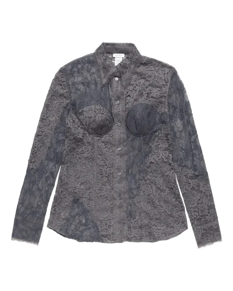 Acne Studios lace button shirt - Grau Grau