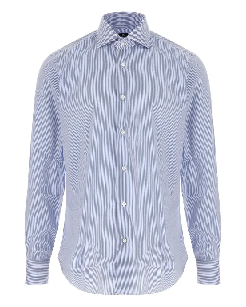 BARBA Gestreiftes Hemd - 02|Blu 02