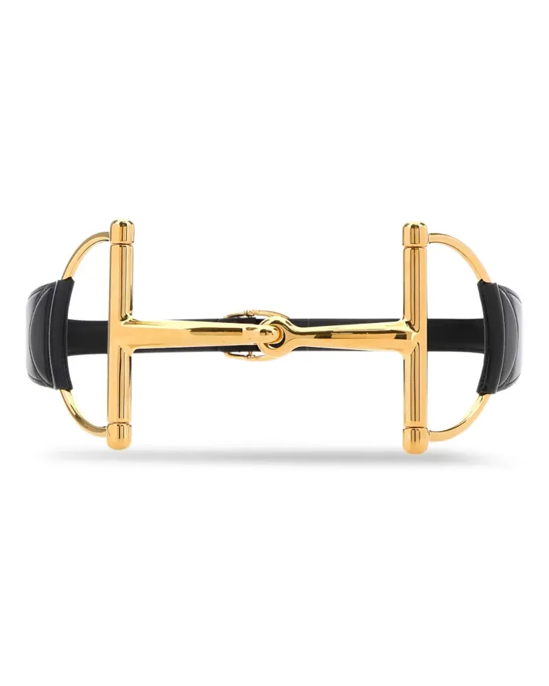 Gucci Ledergürtel mit Horsebit-Detail - Gold Gold