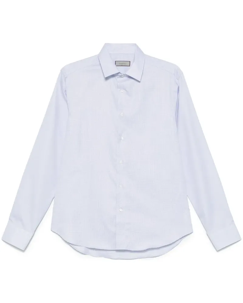 Canali Hemd mit Mikro-Karomuster - Blau Blau
