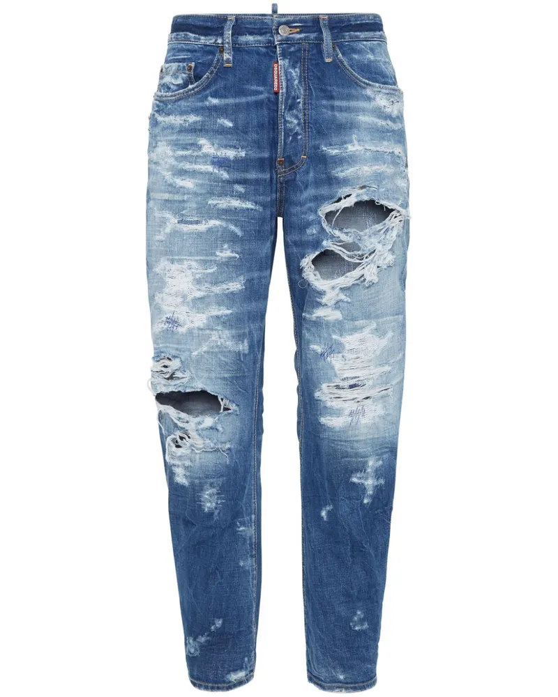 Dsquared2 Gerade Jeans im Distressed-Look - Blau Blau
