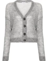 Brunello Cucinelli Cropped-Cardigan mit Knöpfen Grau