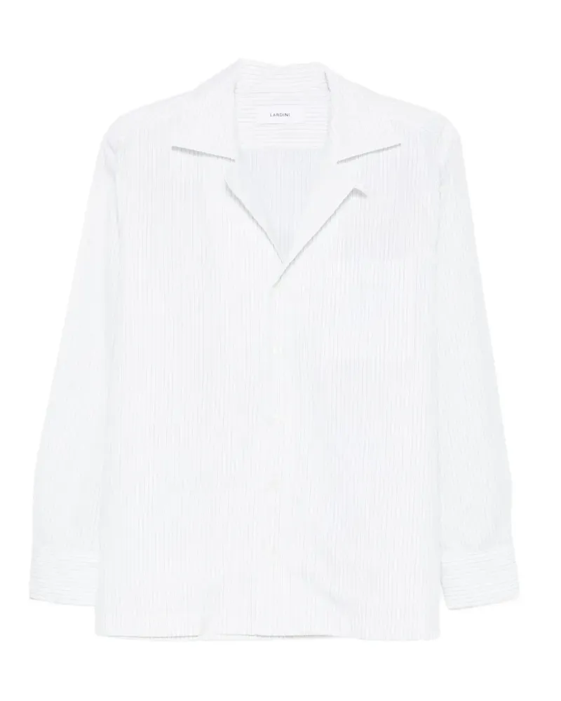 LARDINI Paul striped-pattern chest-pocket shirt - Weiß Weiß