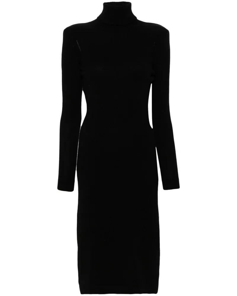 Tom Ford Midikleid aus Kaschmir mit Cut-Out - Schwarz Schwarz