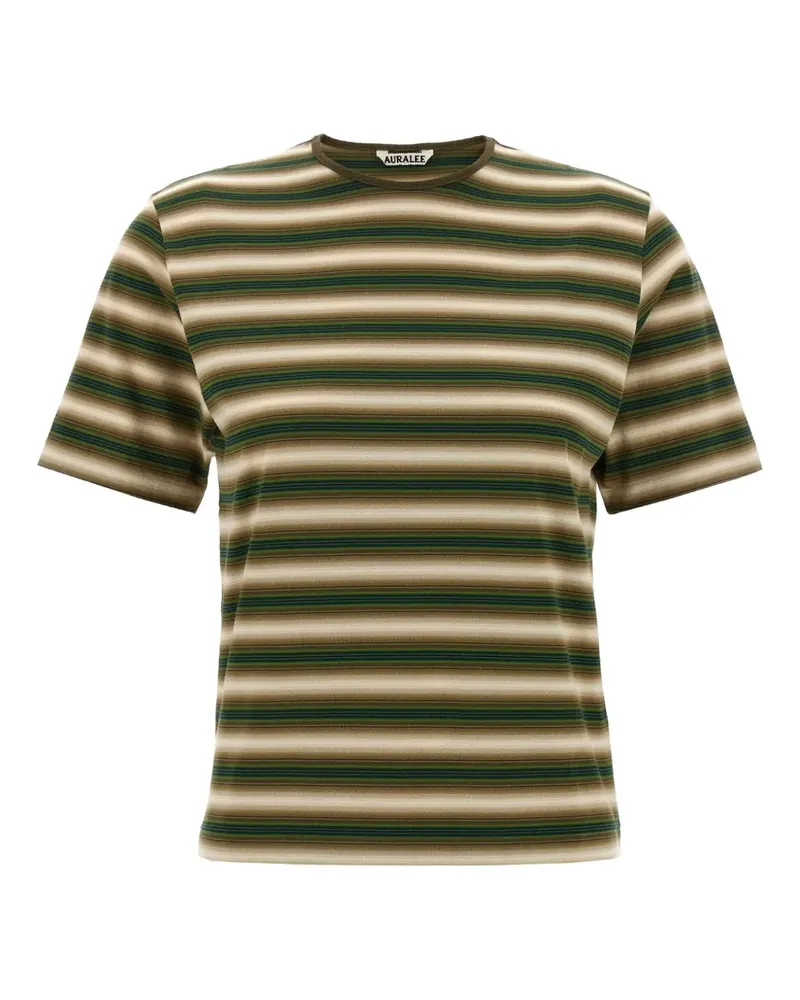 AURALEE striped crew-neck T-shirt - Grün Grün