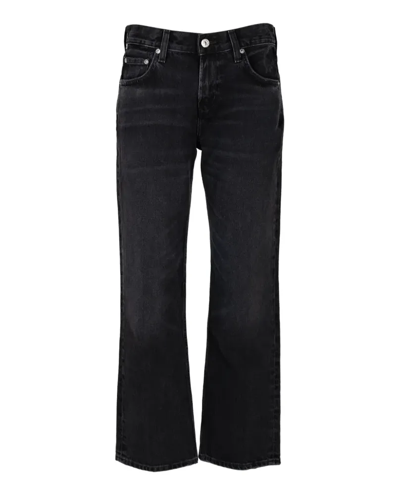 Citizens of humanity Ausgeblichene Faye Straight-Leg-Jeans - Schwarz Schwarz
