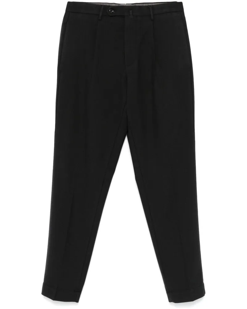 Dell'oglio Klassische Bundfaltenhose - Schwarz Schwarz
