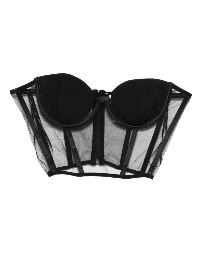 Nensi Dojaka Corsage mit Mesh-Einsatz - Schwarz Schwarz