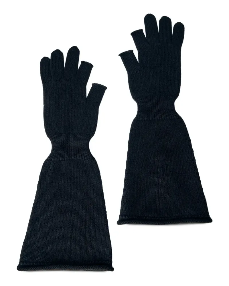 Rick Owens Lange Handschuhe aus Wolle - Schwarz Schwarz