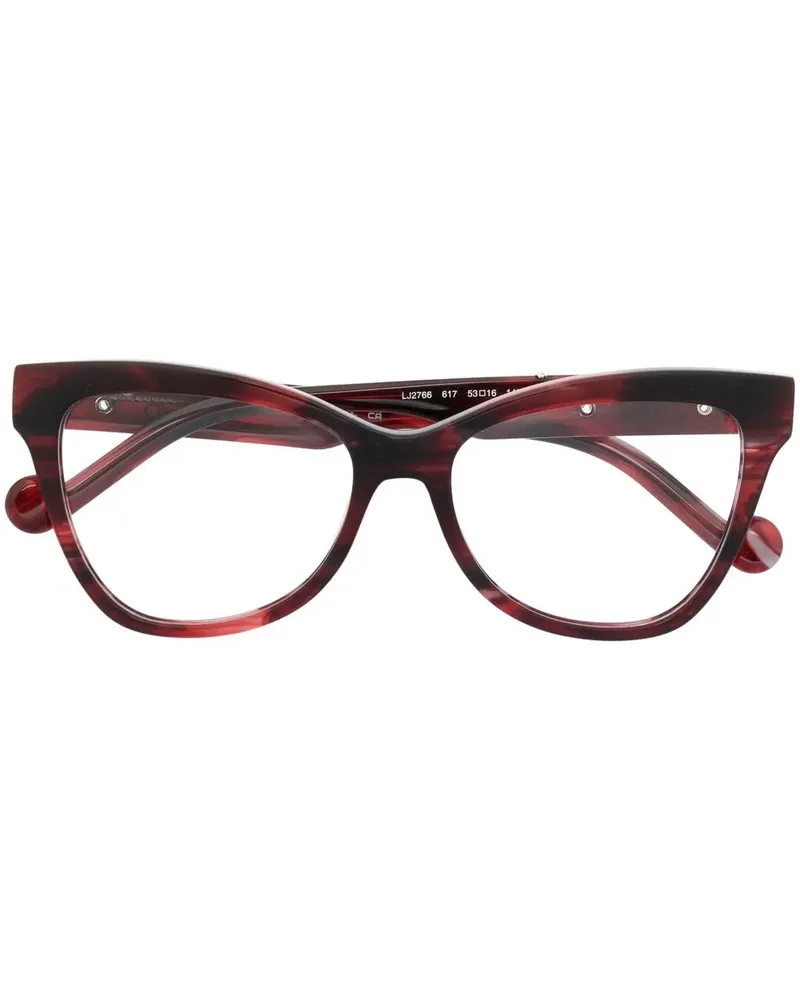 Liu Jo Cat-Eye-Brille mit Kettendetail - Rot Rot