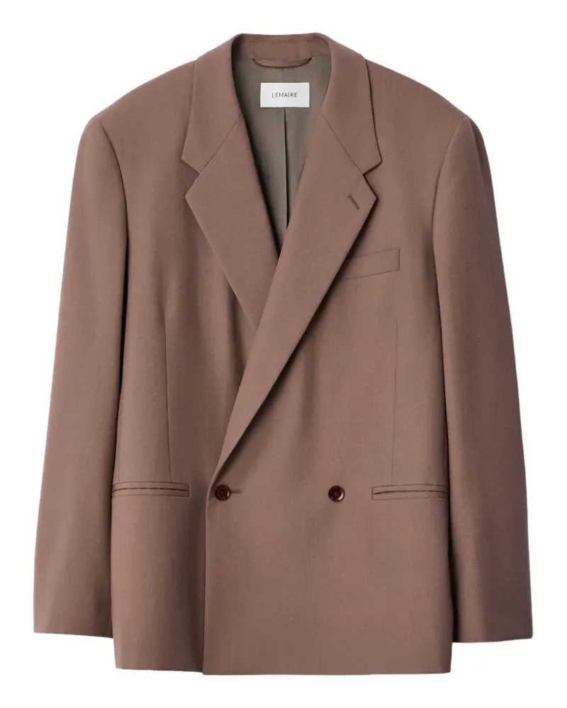 Christophe Lemaire Doppelreihige Jacke aus tropischem Wollgemisch - Braun Braun
