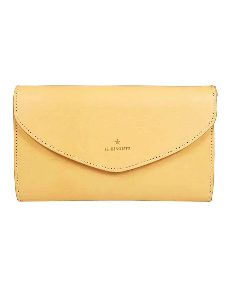 IL BISONTE Clutch mit geknöpfter Klappe - Gelb Gelb