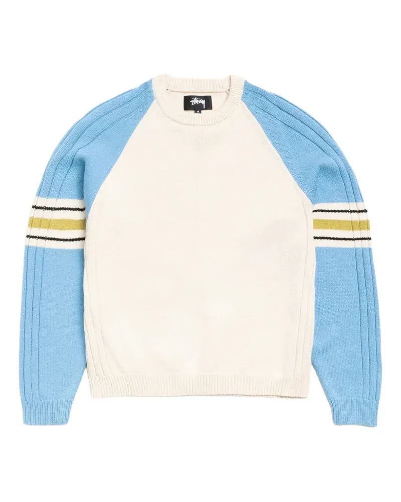 Stüssy logo-print raglan-sleeve sweater - Weiß Weiß