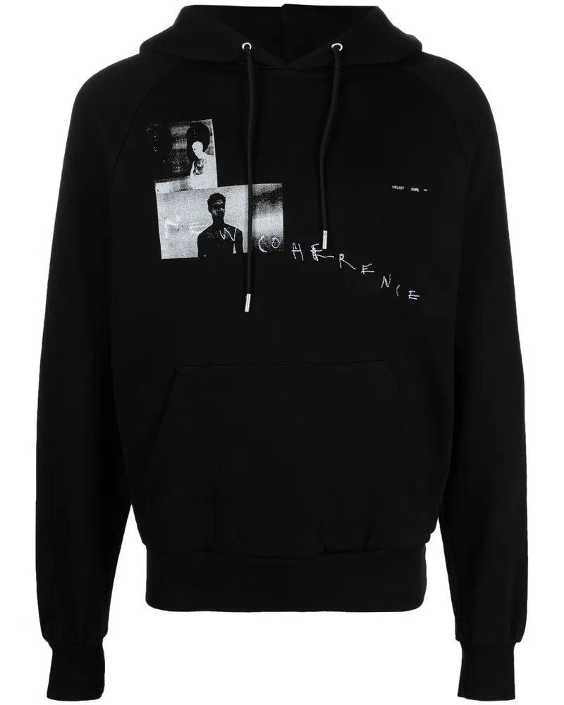 Heliot Emil Hoodie mit grafischem Print Schwarz