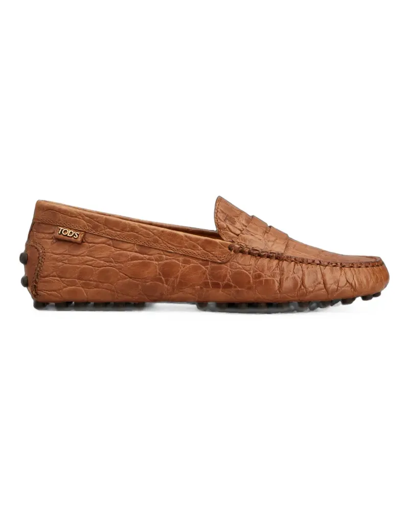 TOD'S Gommino Loafer mit Kroko-Optik - Braun Braun