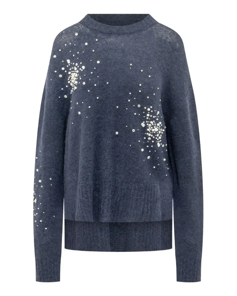Des Phemmes Pullover mit Kunstperlen - Blau Blau