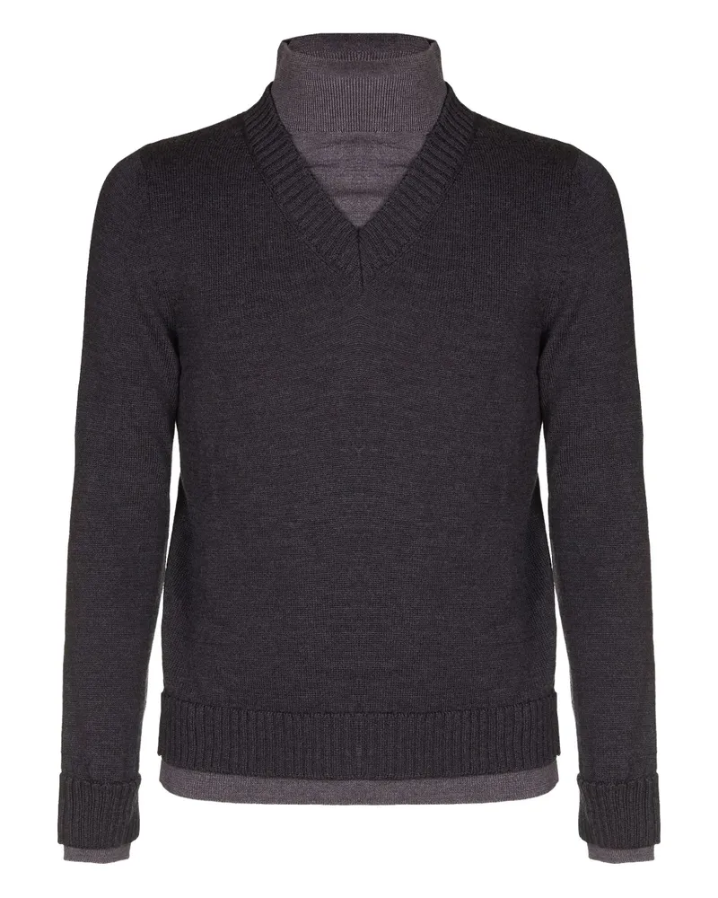 Alpha Studio Pullover mit V-Ausschnitt - Grau Grau