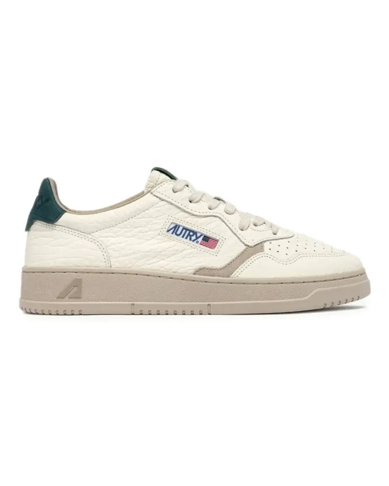 AUTRY Medalist Low Sneakers aus Federgrau und Dark Sea-Leder - Nude Nude