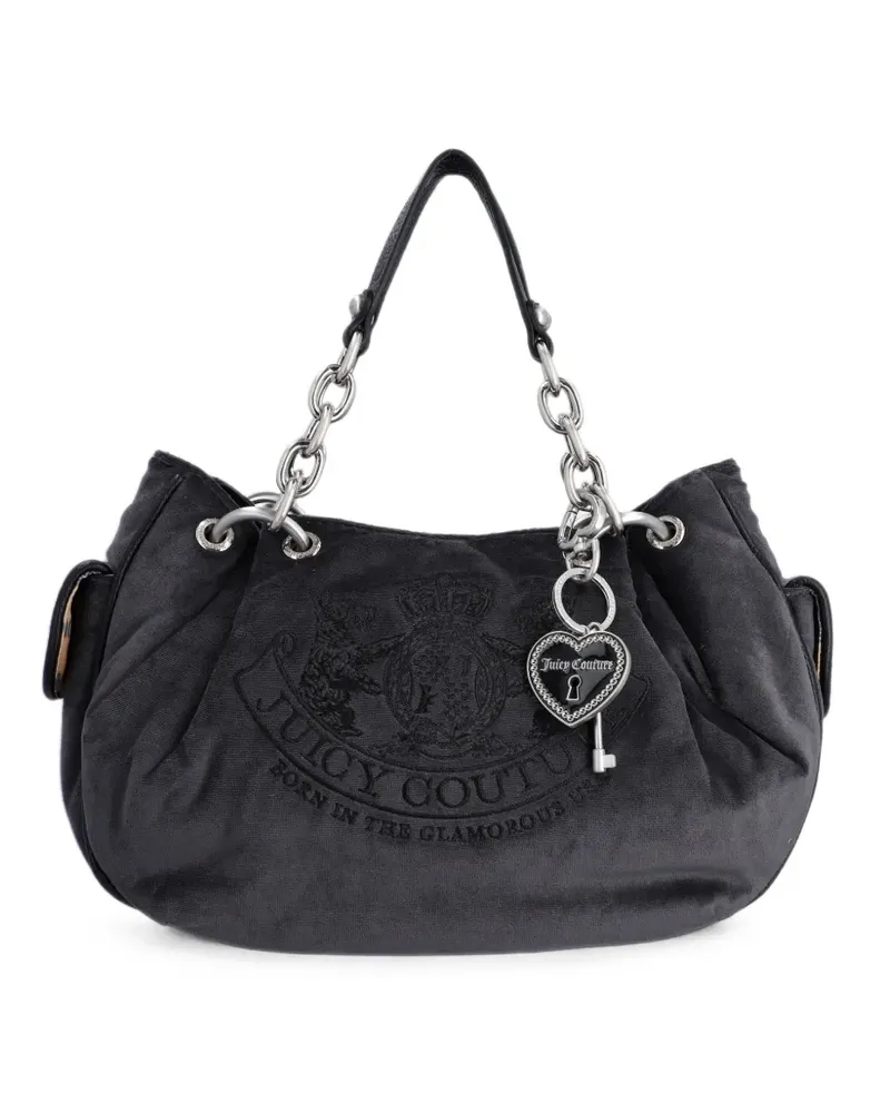 Juicy Couture Daydreamer Crest velour tote bag - Grau Grau