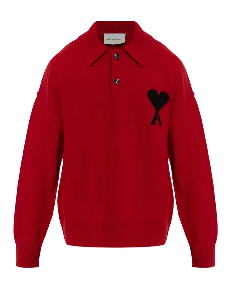 AMI Paris Ami de Coeur long-sleeve polo shirt - Rot Rot