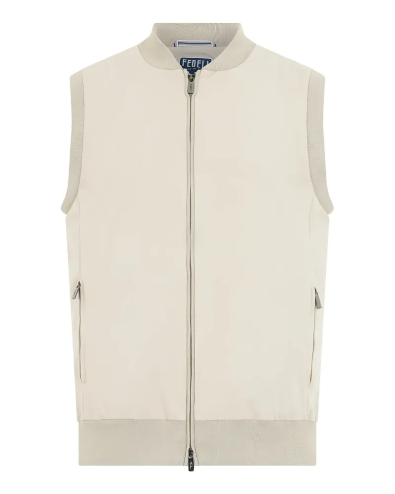 Fedeli zip-up ribbed-trim vest - Nude Nude