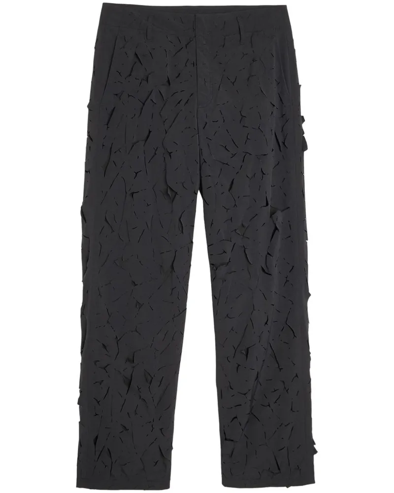 Post Archive Faction Gerade Hose mit Distressed-Detail - Schwarz Schwarz