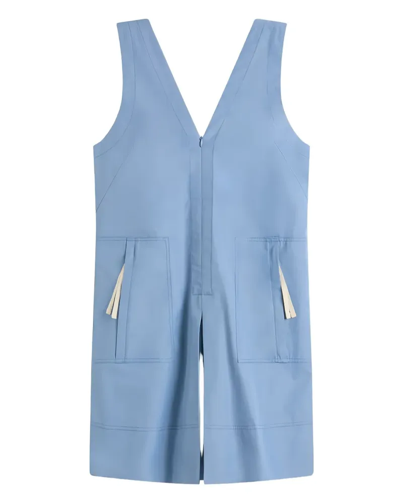 Lee Mathews pocketed V-neck midi day dress - Blau Blau