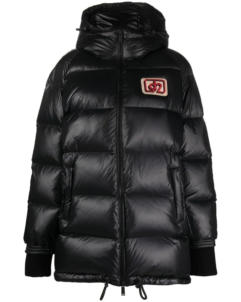 Dsquared2 Mantel mit Logo-Patch - Schwarz Schwarz