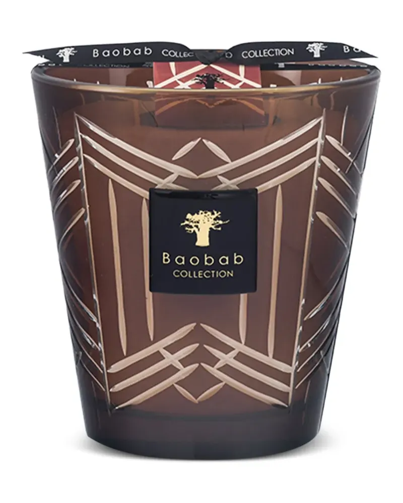 Baobab Collection Geometrisch gemusterte Fontenay Kerze - Braun Braun