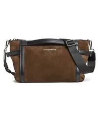 Dsquared2 Kuriertasche aus Wildleder Braun