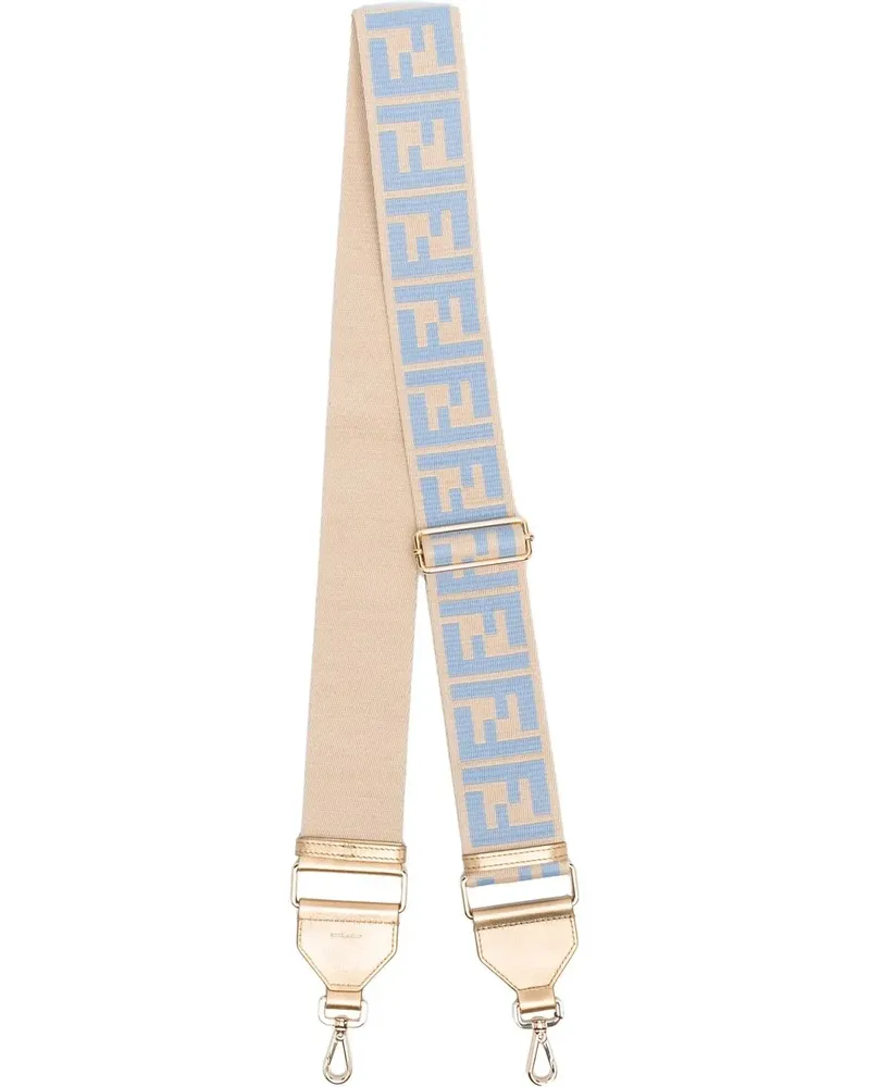 Fendi Schulterriemen mit Logo-Print - Nude Nude