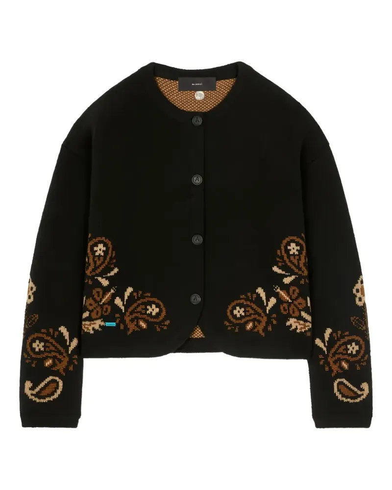 Alanui Island Roots Cardigan mit Paisley-Jacquardmuster - Schwarz Schwarz