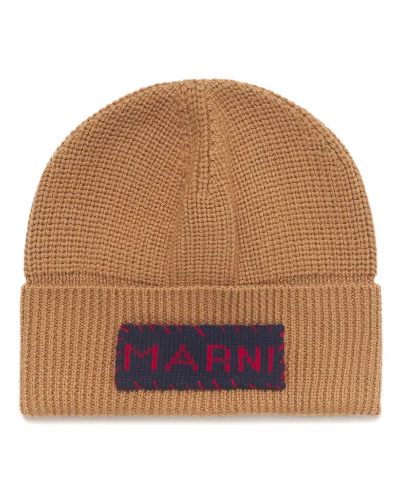 Marni Gerippte Beanie - Braun Braun