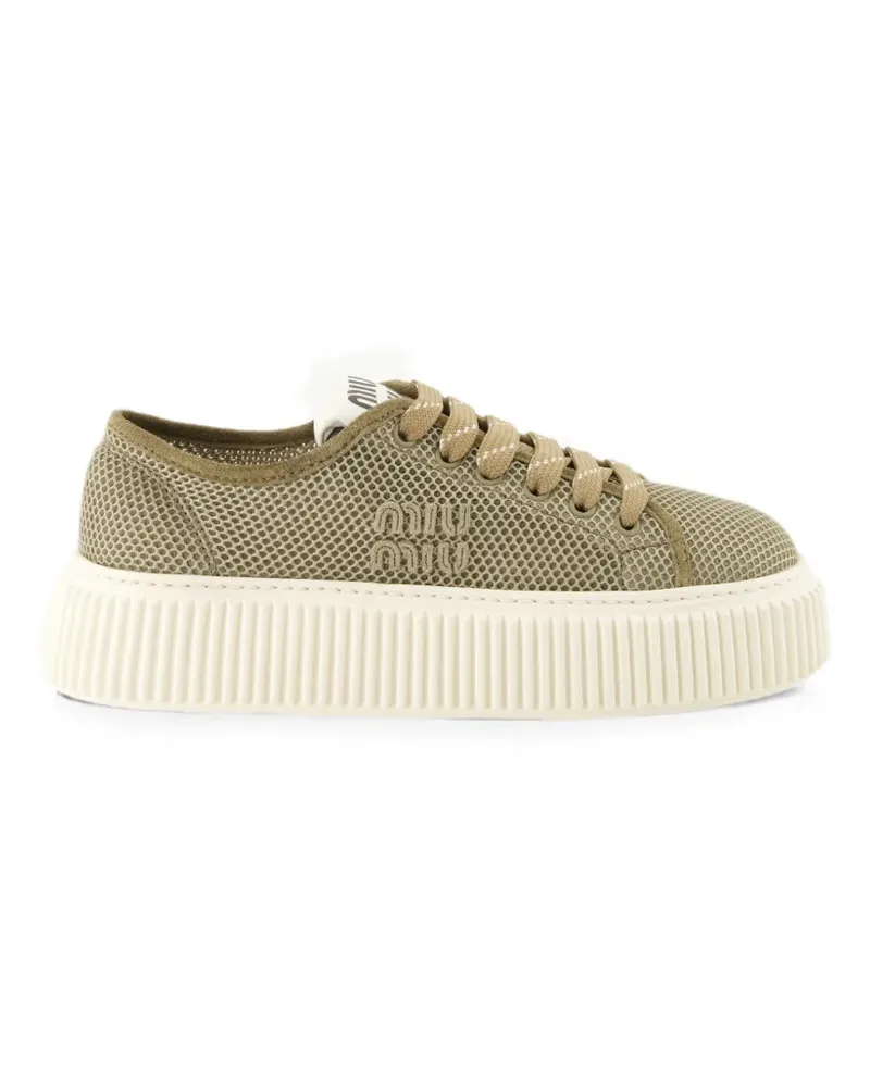 Miu Miu mesh platform sneakers - Braun Braun