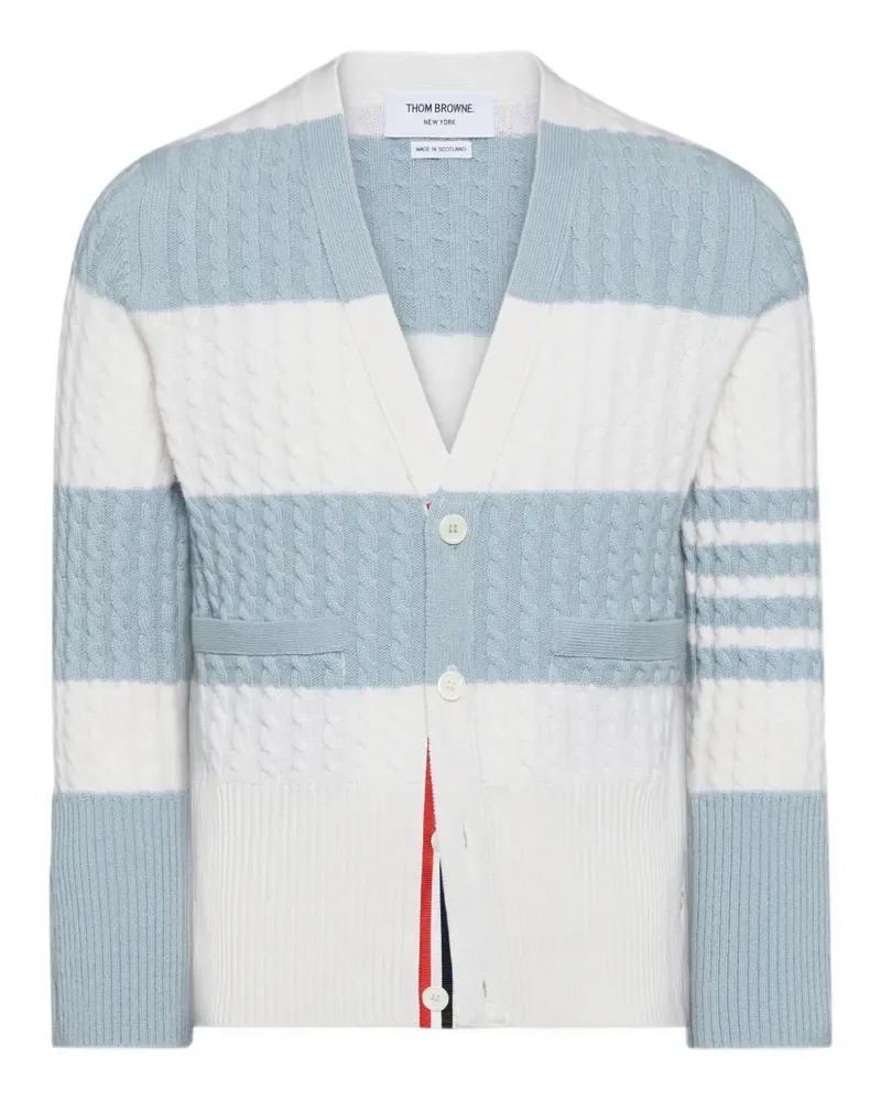 Thom Browne Cardigan mit Zopfmuster - Weiß Weiß