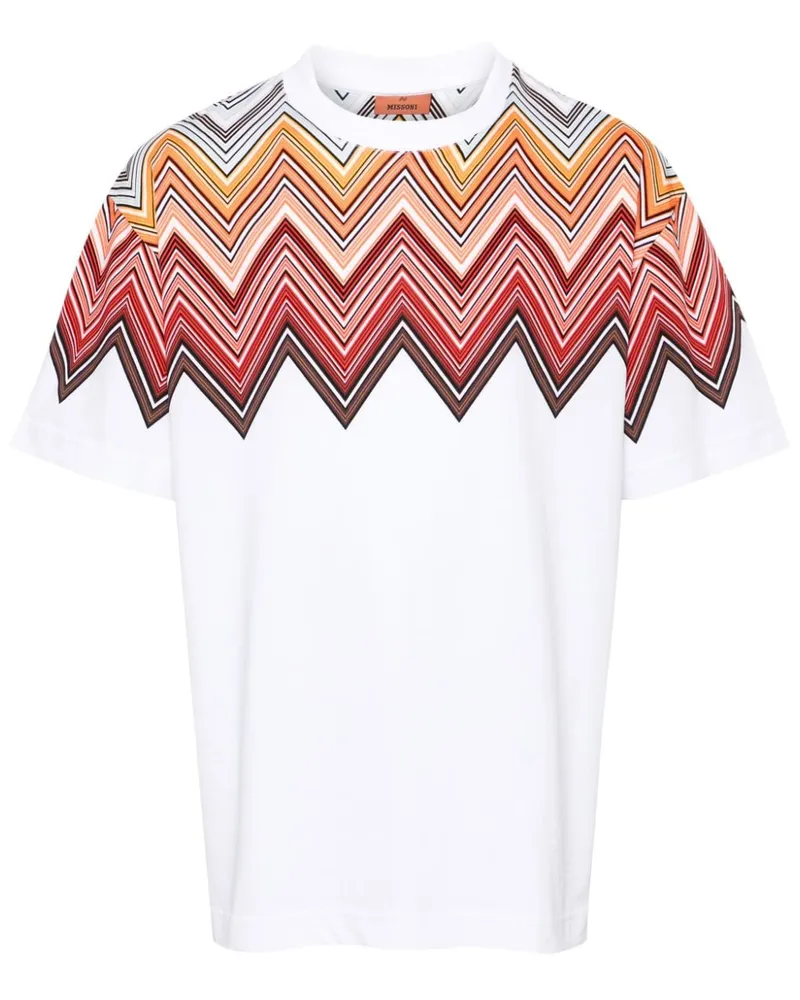 Missoni T-Shirt mit Zickzackmuster Weiß