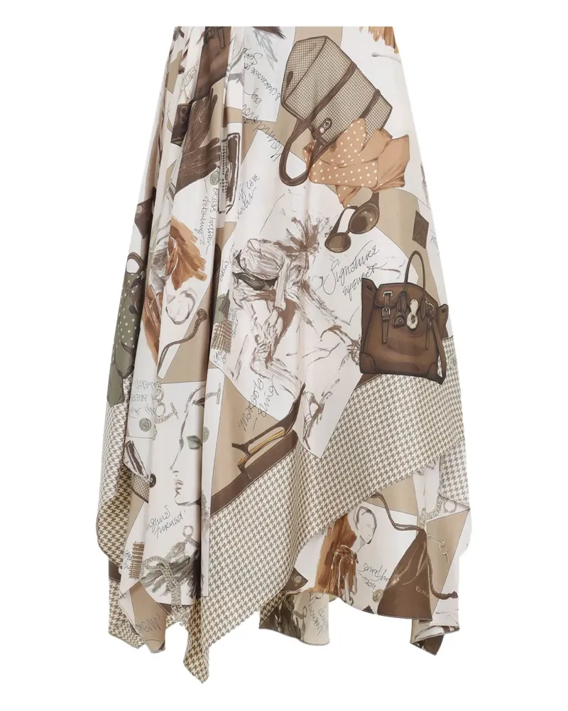 Ralph Lauren Asymmetrischer Midirock aus Seide - Nude Nude