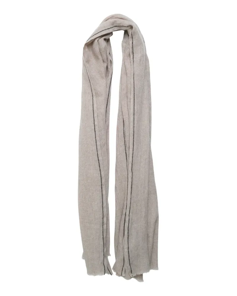 Comme des Garçons x William Welstead contrast-stitch frayed scarf - Nude Nude