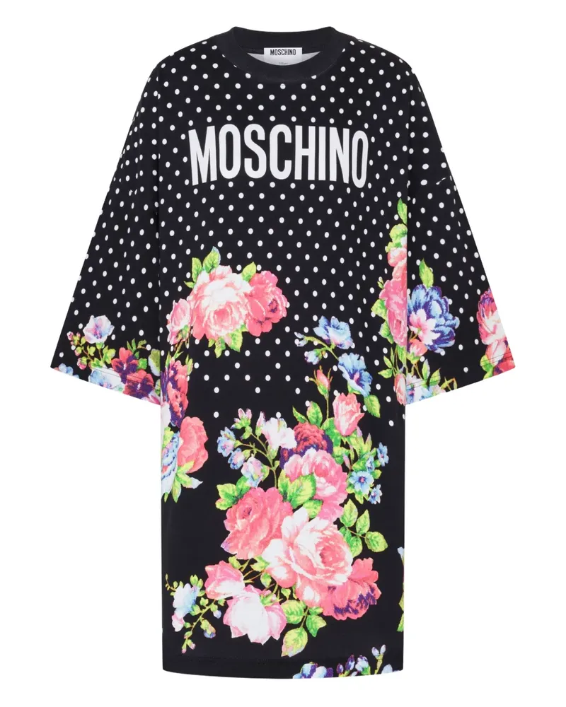 Moschino polka-dot quarter-sleeve dress - Schwarz Schwarz